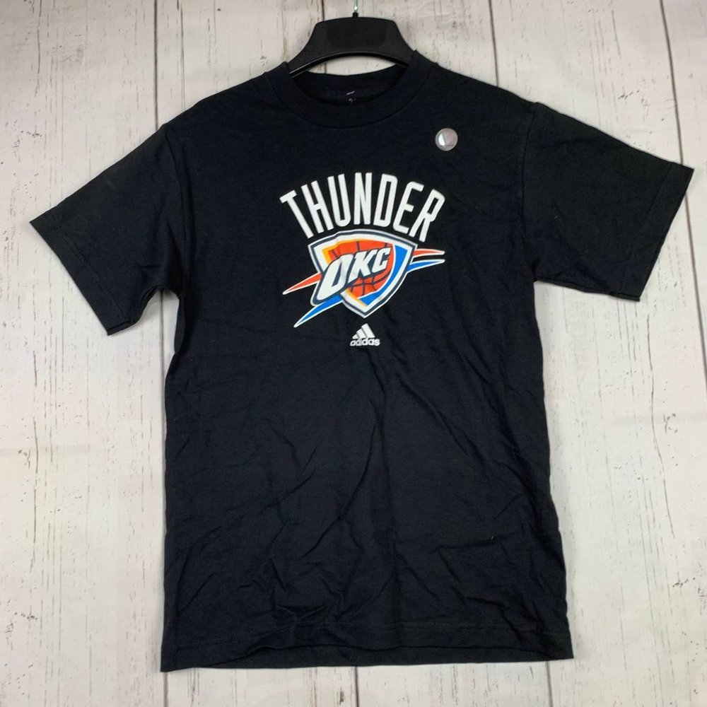 Oklahoma City Thunder NBA Small Adidas Casual T-Shirt Black New Men